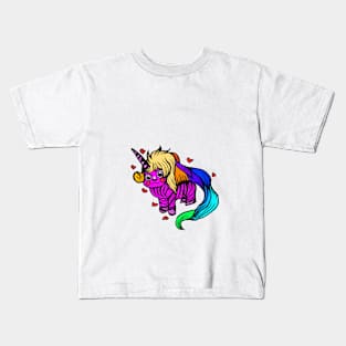 Rainbow pink zebra Kids T-Shirt